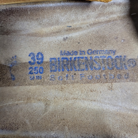 Birkenstock Arizona Soft Footbed Leather Sandals In Softy Orange Size 39. - Picture 11 of 11